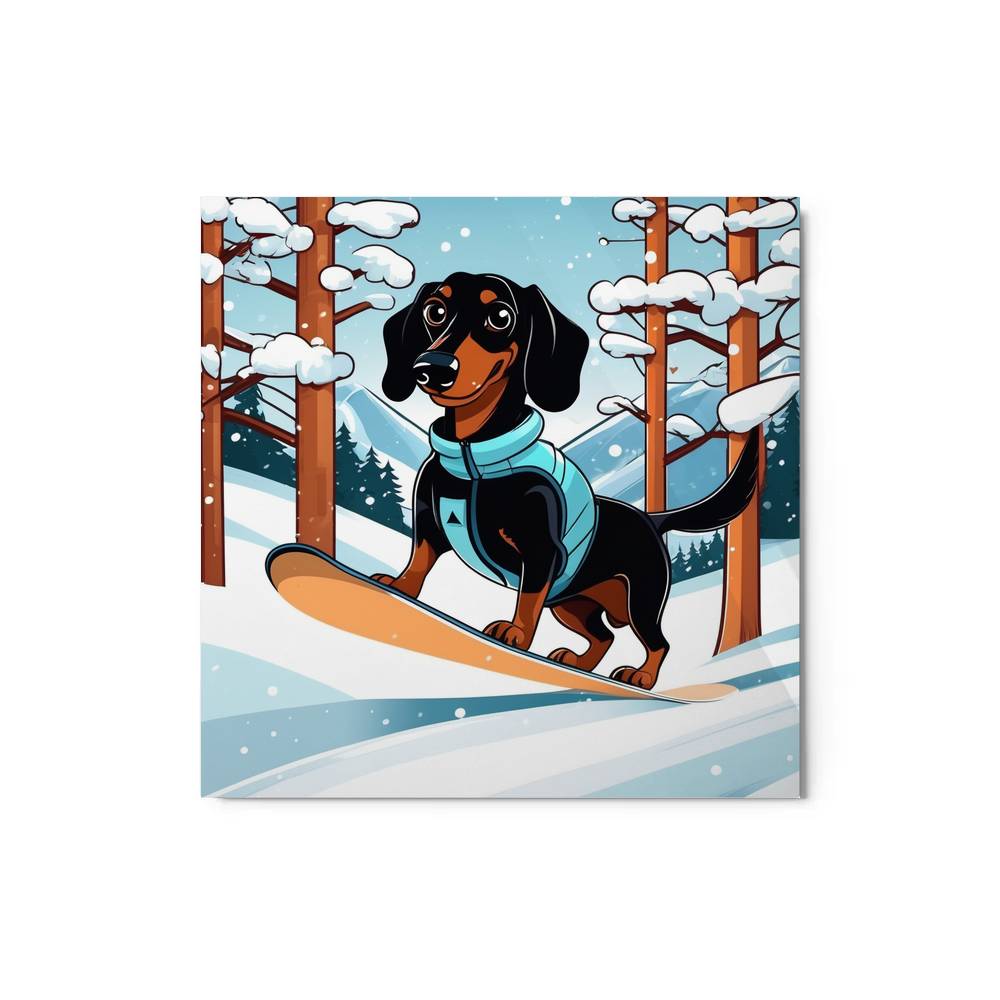 PugMug Custom Black Dachshund Metal Print