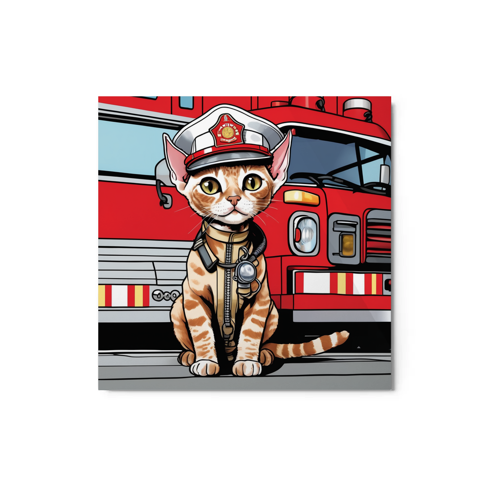 PugMug Custom Tabby Devon Rex Cat Metal Print