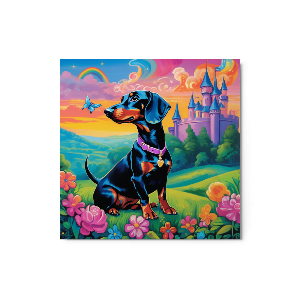 PugMug Custom Black Dachshund Metal Print