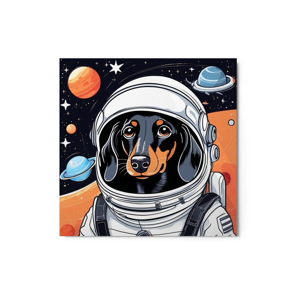 PugMug Custom Black Dachshund Metal Print