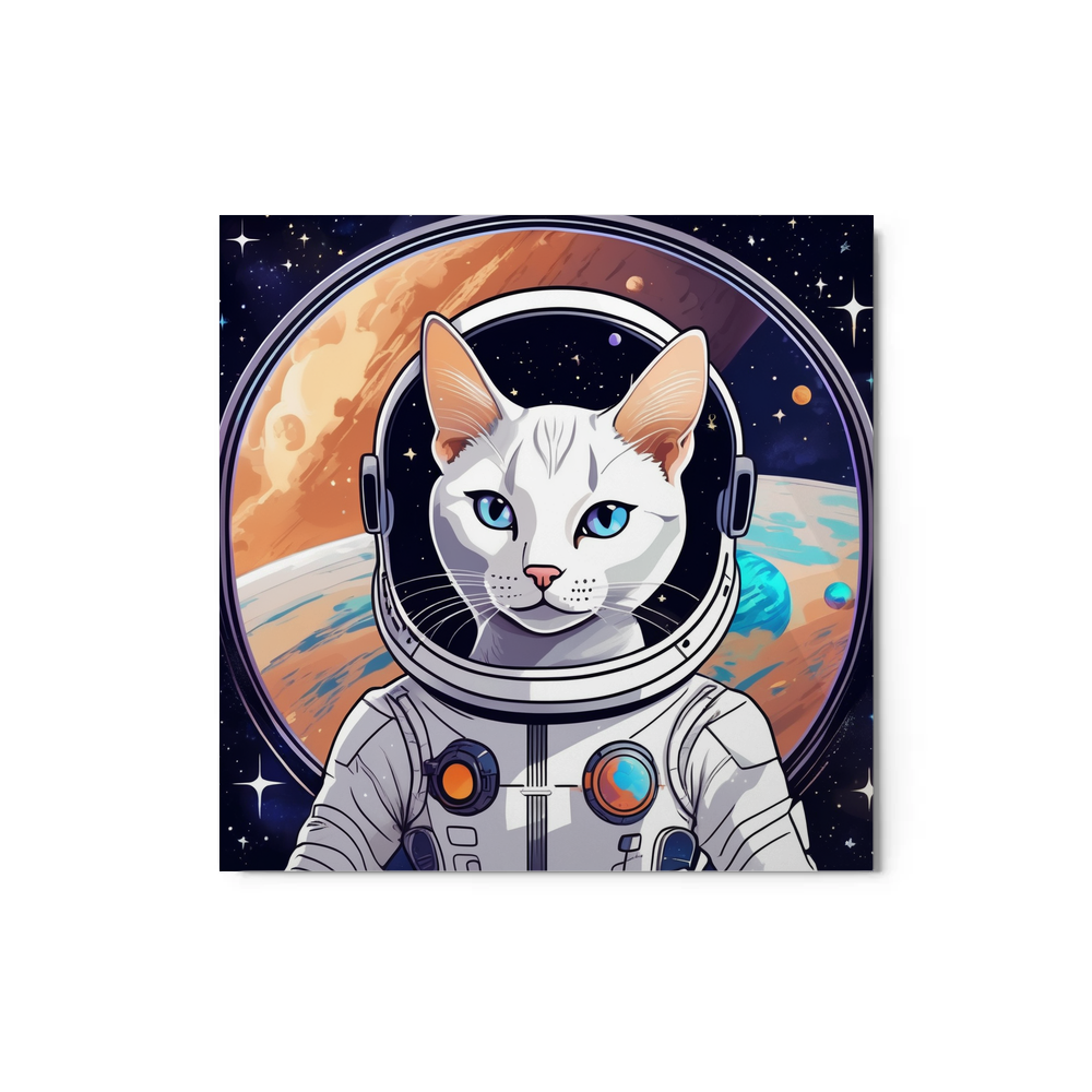 PugMug Custom White Abyssinian Cat Metal Print