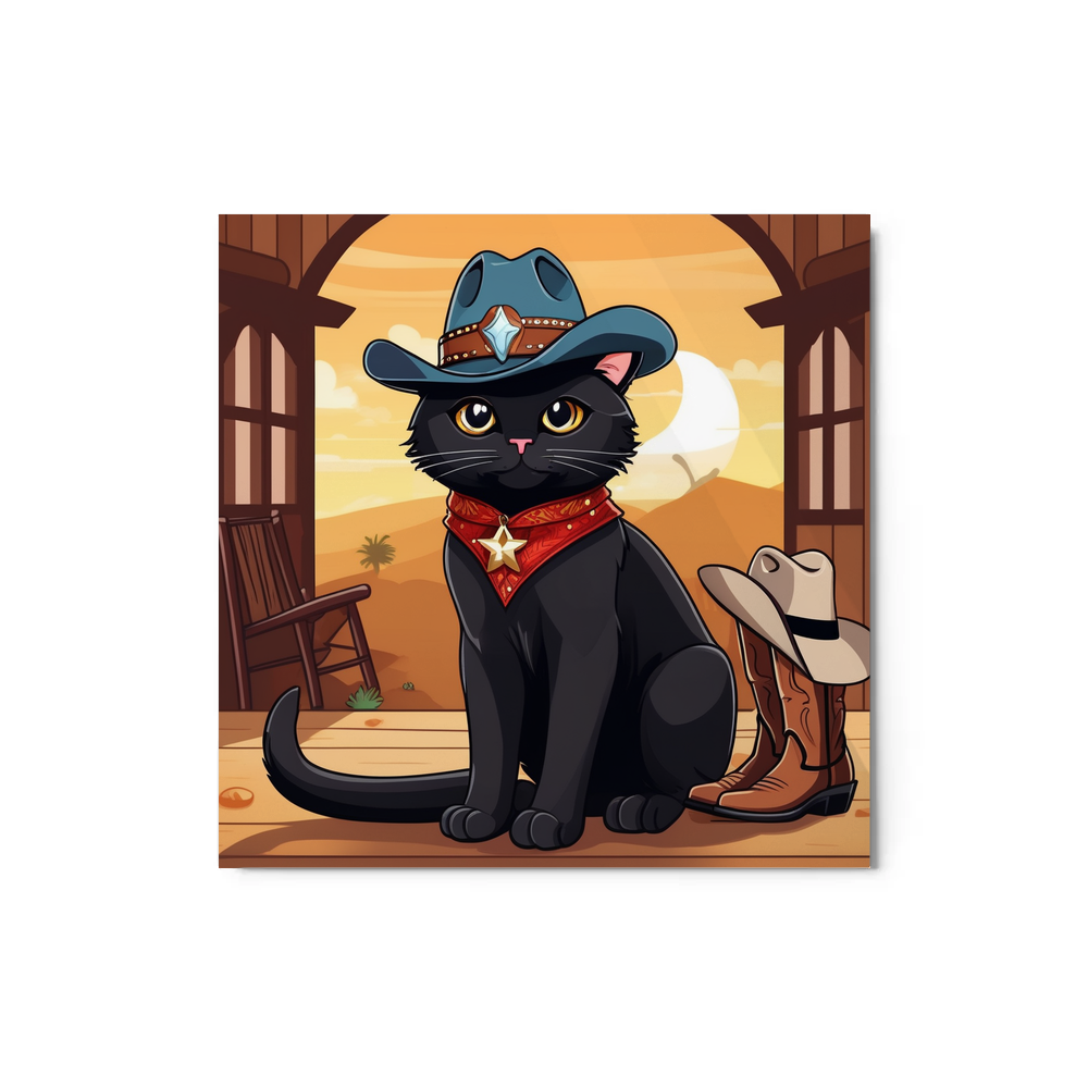 PugMug Custom Black Exotic Cat Metal Print