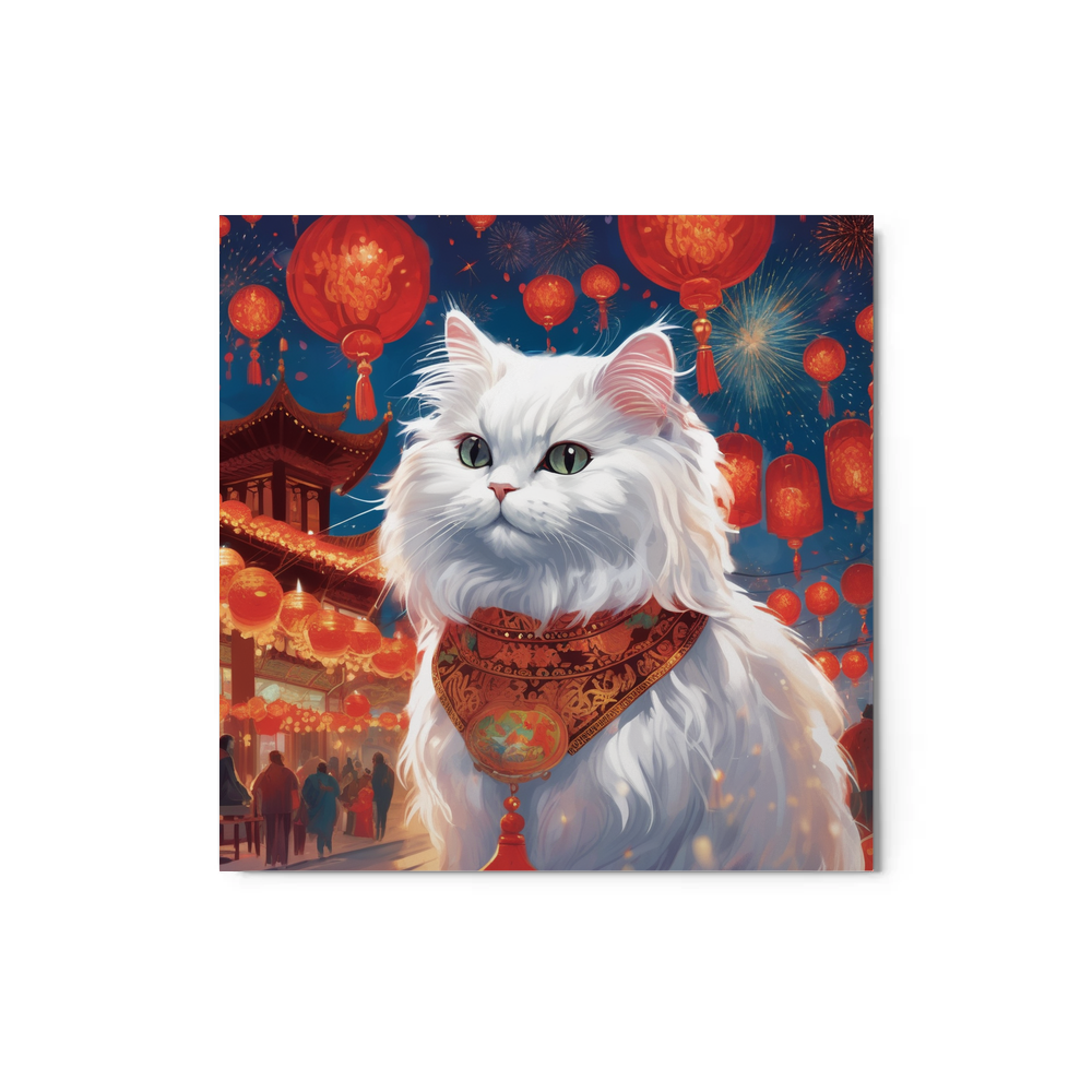 PugMug Custom White Persian Cat Metal Print