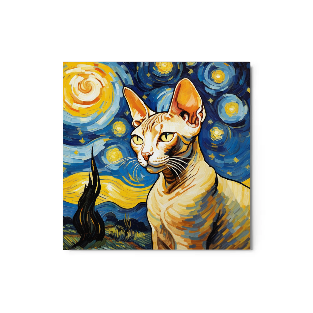 PugMug Custom Tabby Sphynx Cat Metal Print
