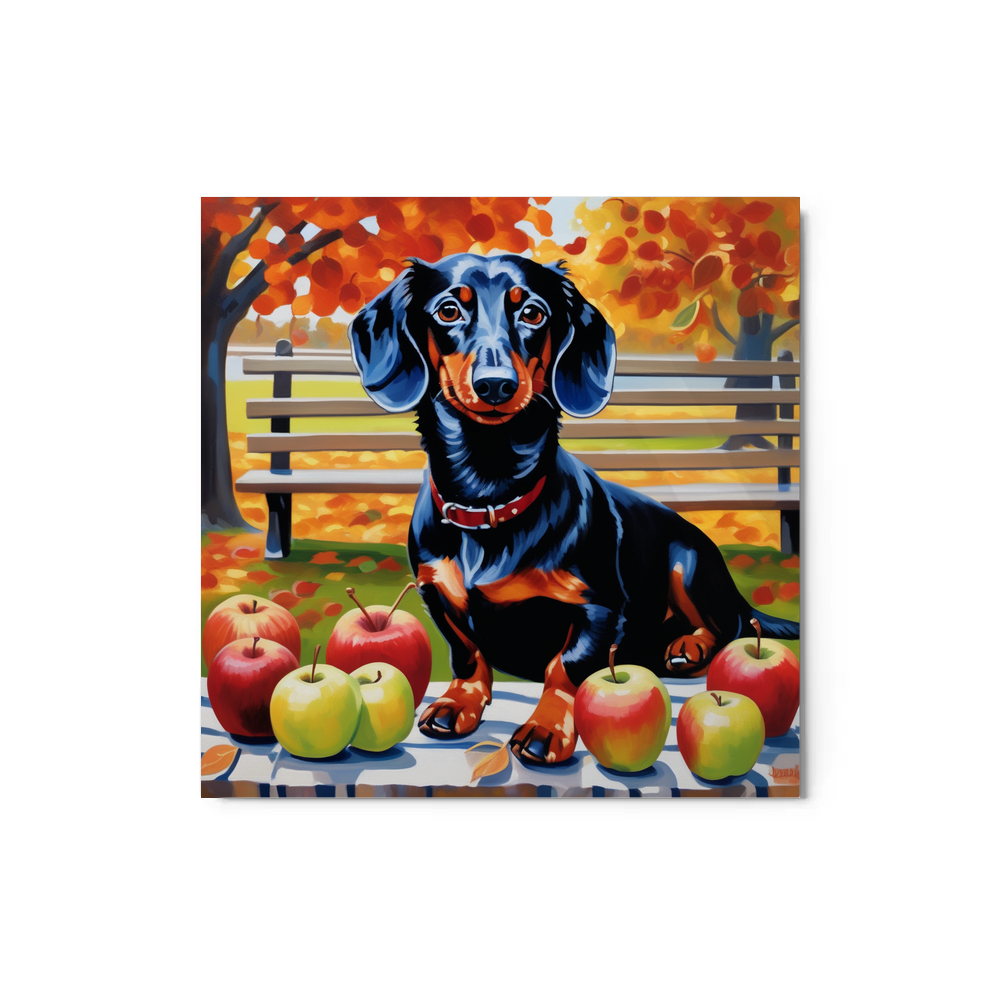 PugMug Custom Black Dachshund Metal Print