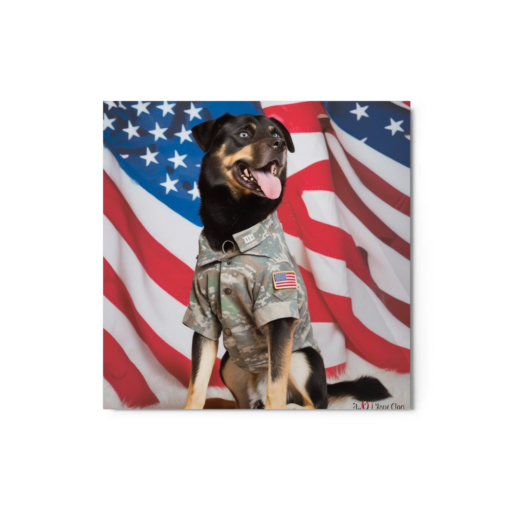 PugMug Custom Blue Metal Print