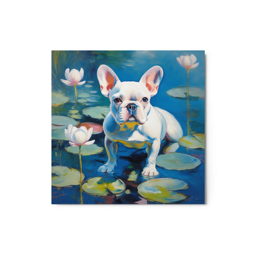 PugMug Custom White French Bulldog Metal Print