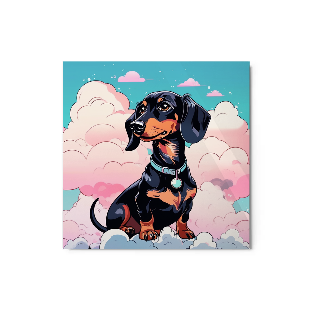 PugMug Custom Black Dachshund Metal Print