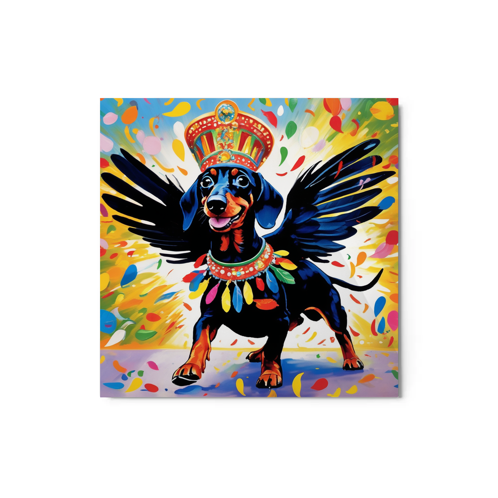 PugMug Custom Black Dachshund Metal Print