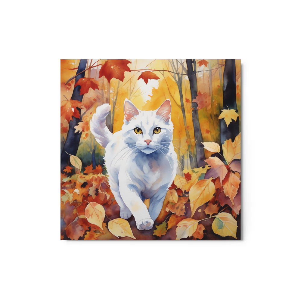 PugMug Custom White Companion Cat Metal Print
