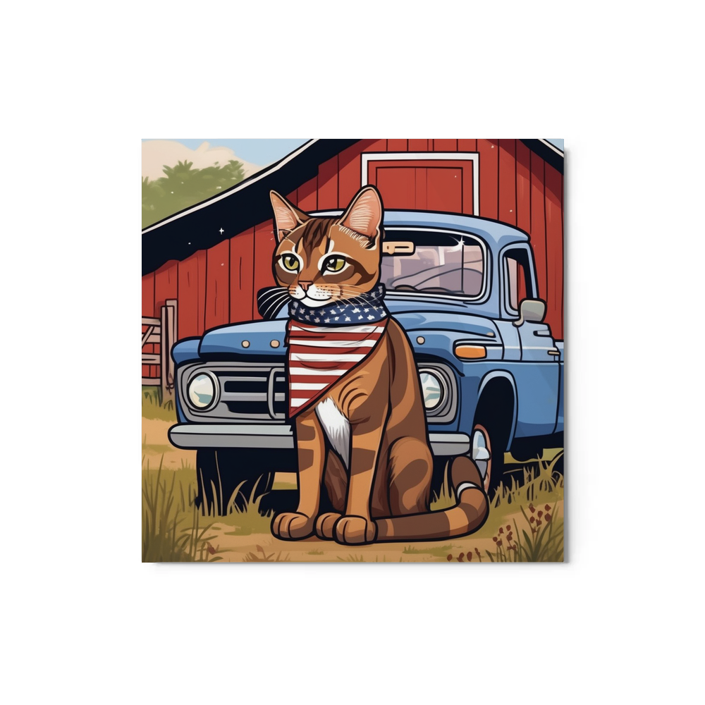 PugMug Custom Tabby Abyssinian Cat Metal Print