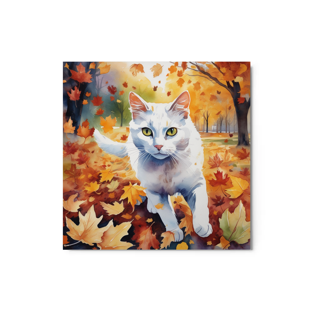 PugMug Custom White Companion Cat Metal Print