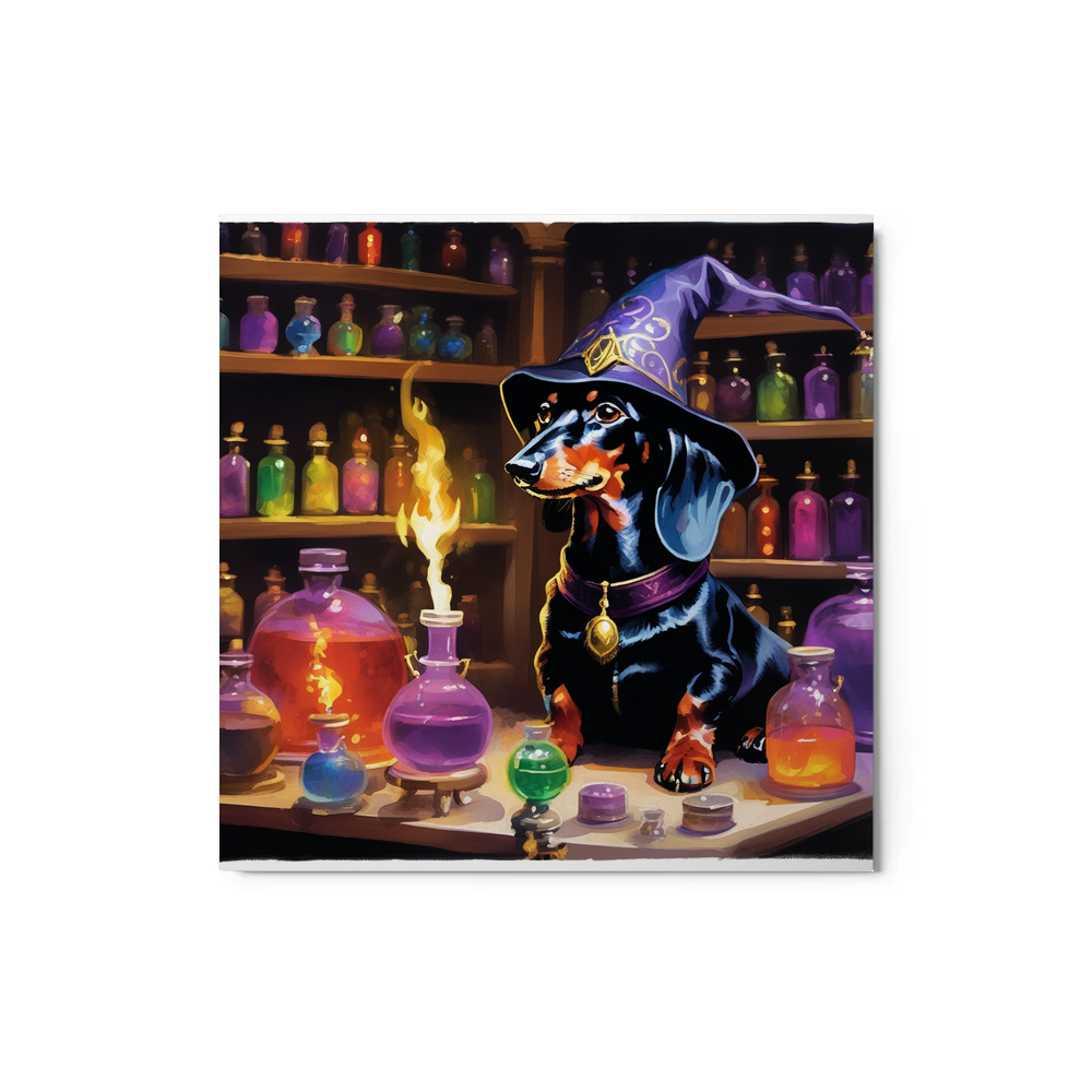 PugMug Custom Black Dachshund Metal Print