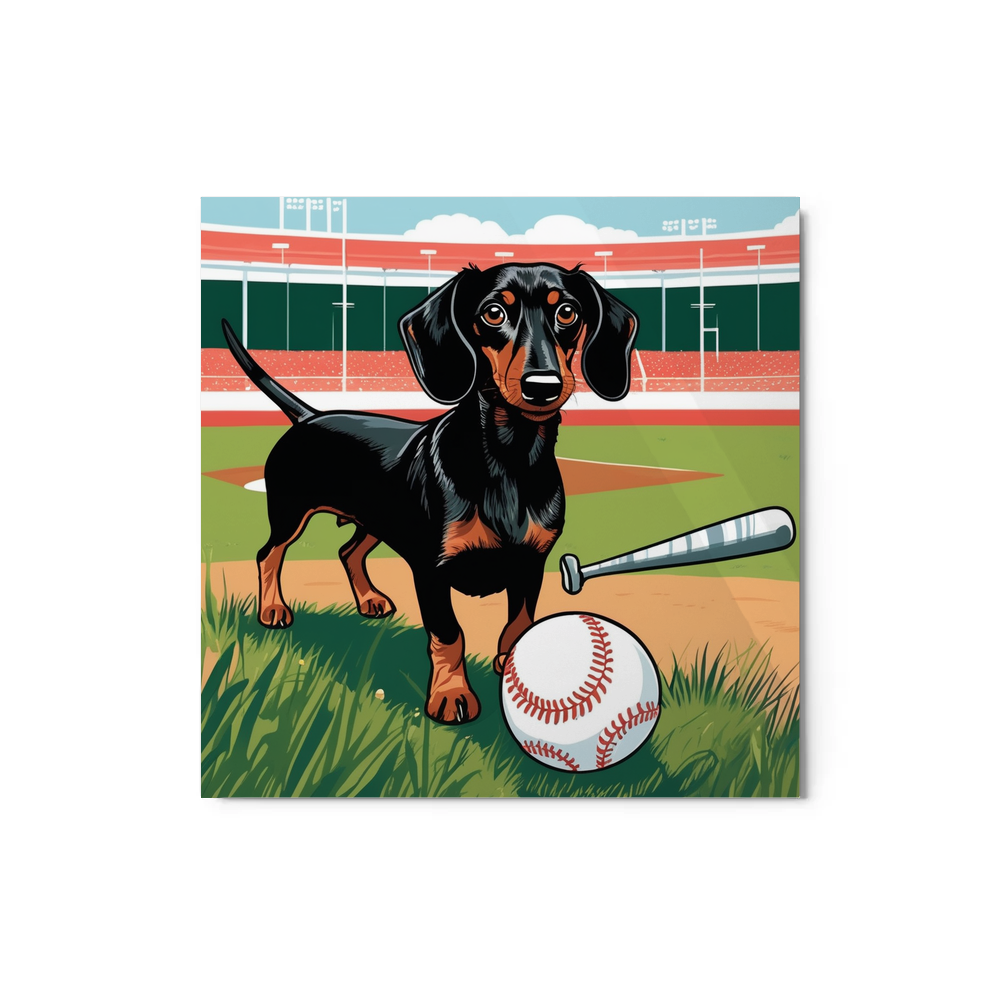 PugMug Custom Black Dachshund Metal Print