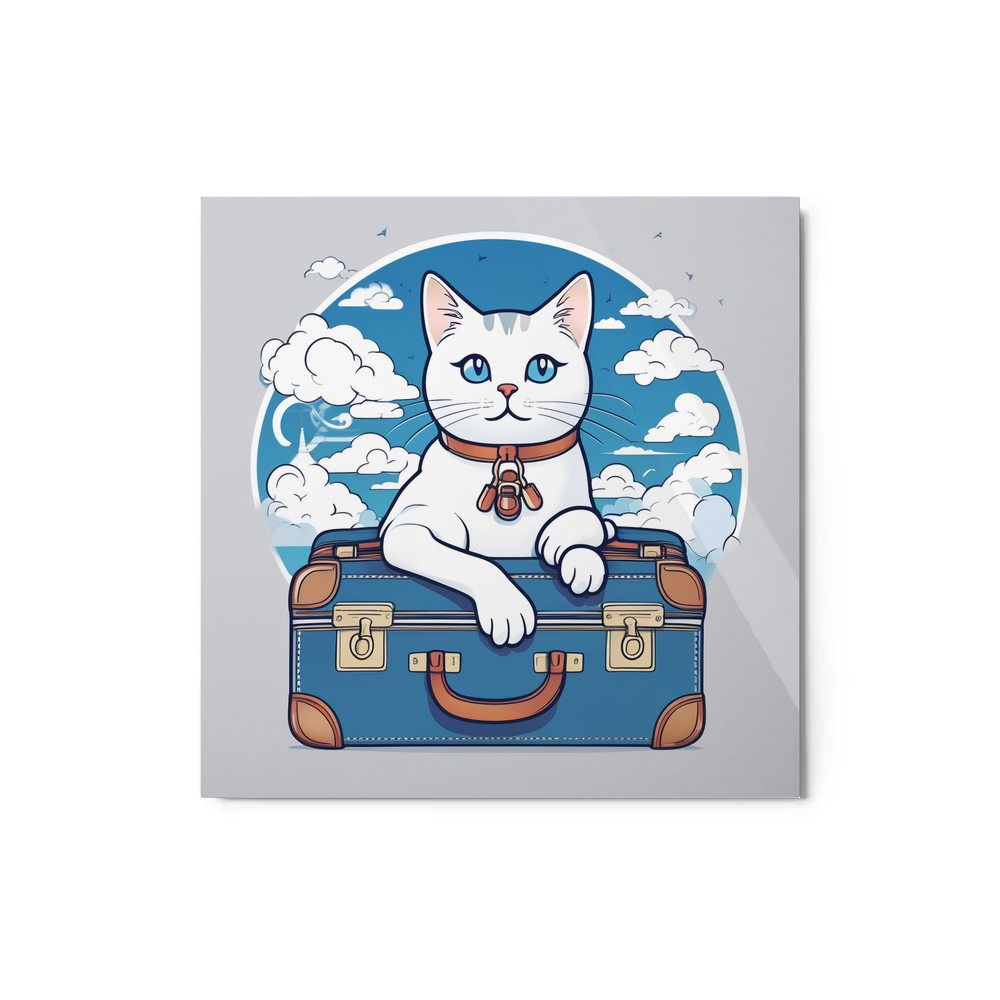 PugMug Custom White Companion Cat Metal Print