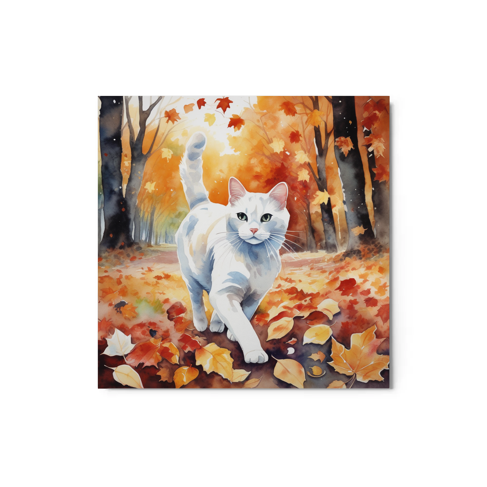 PugMug Custom White Companion Cat Metal Print