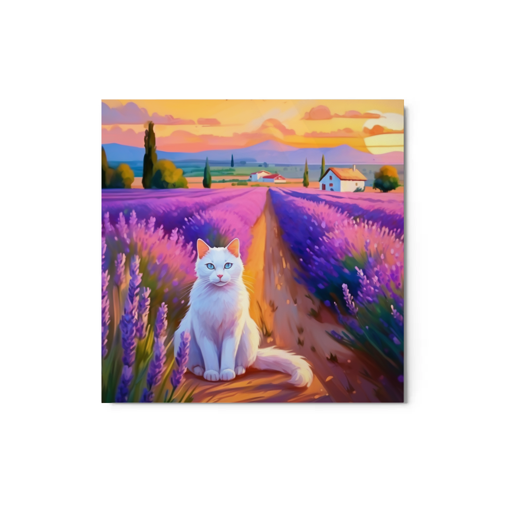 PugMug Custom White Companion Cat Metal Print