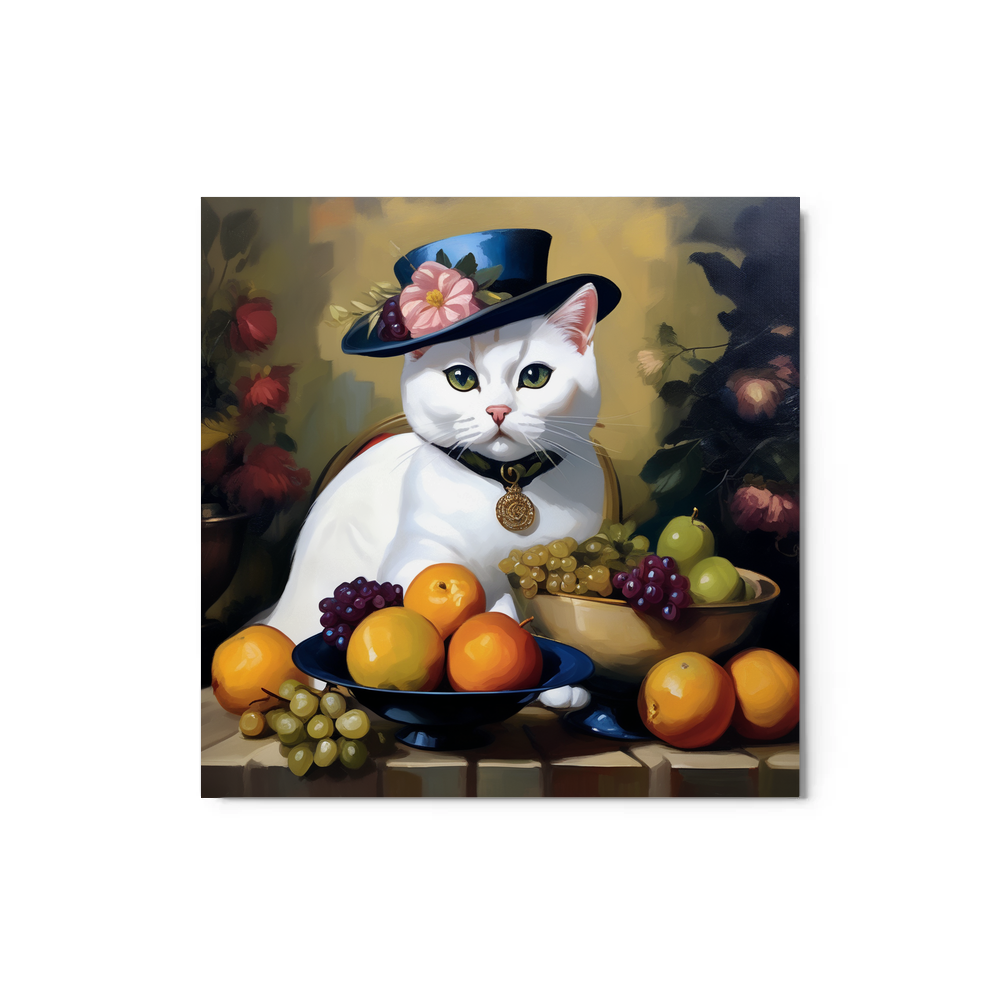 PugMug Custom White British Shorthair Cat Metal Print