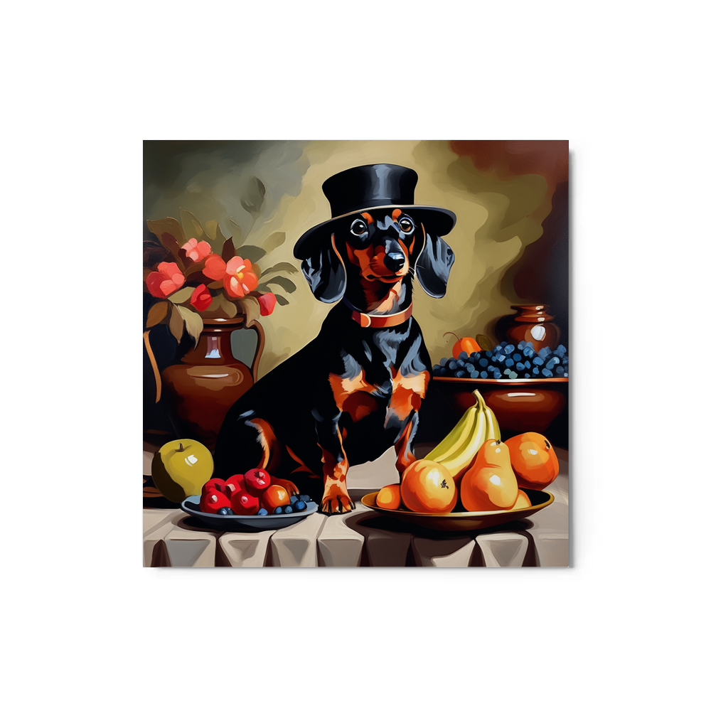 PugMug Custom Black Dachshund Metal Print