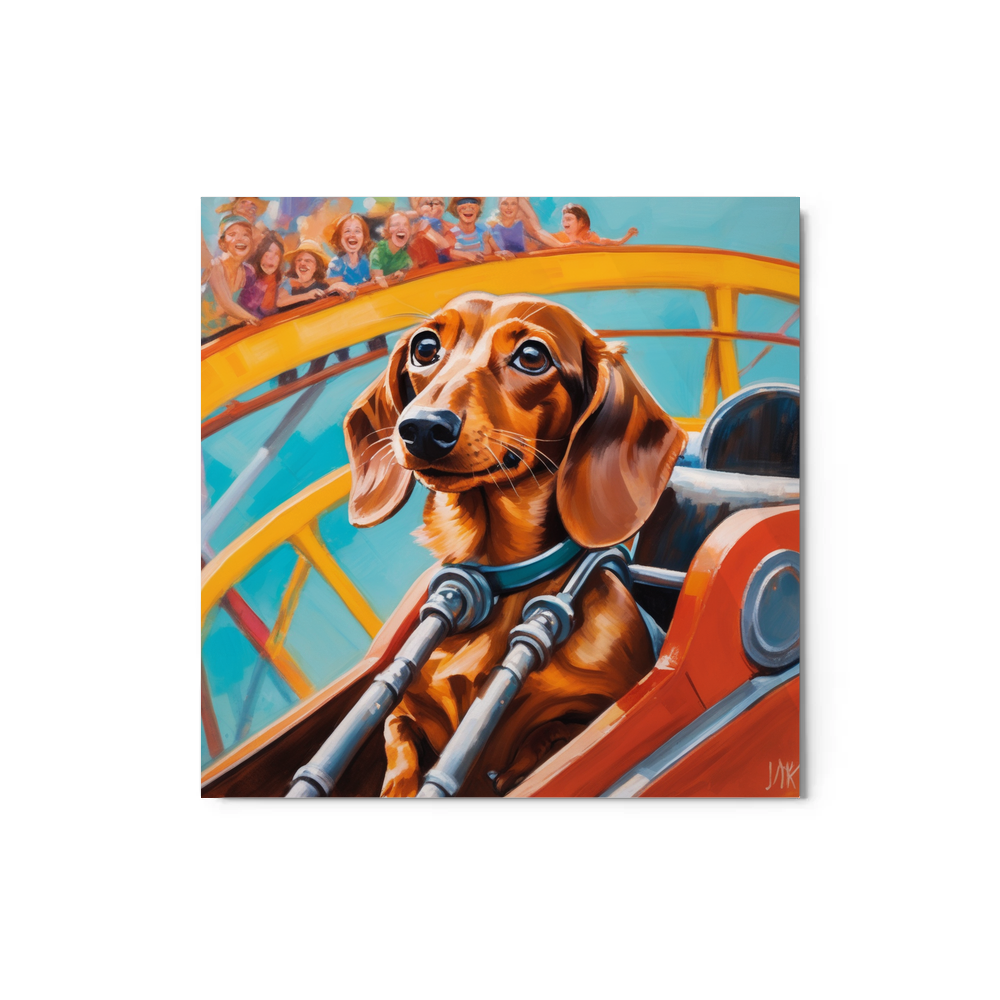 PugMug Custom Tan Dachshund Metal Print