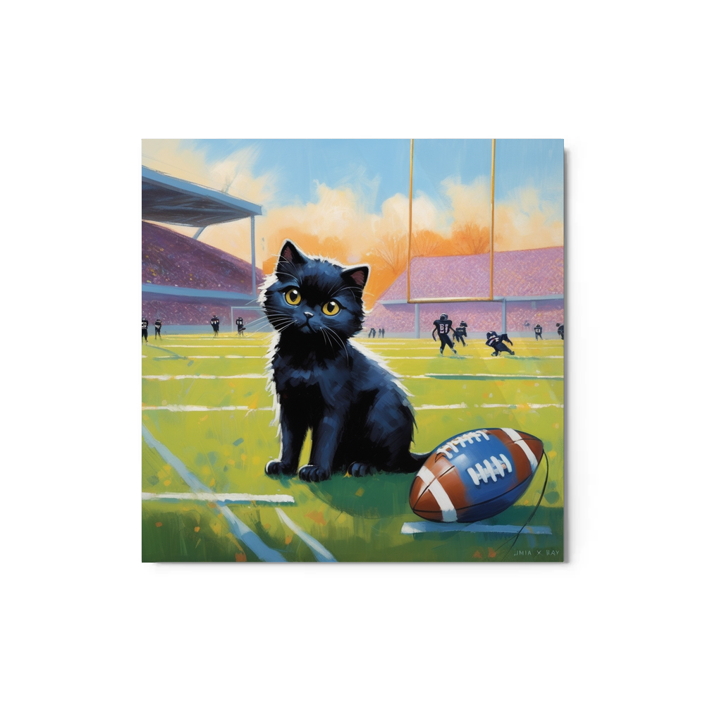 PugMug Custom Black Scottish Fold Cat Metal Print