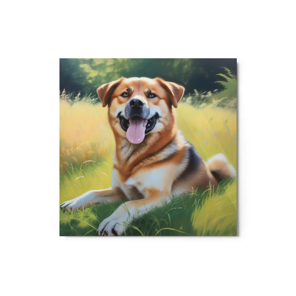 PugMug Custom Blue Metal Print