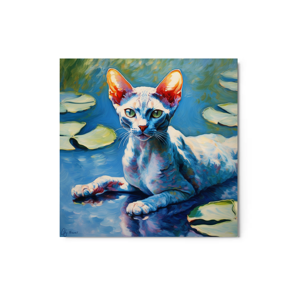 PugMug Custom Tabby Devon Rex Cat Metal Print