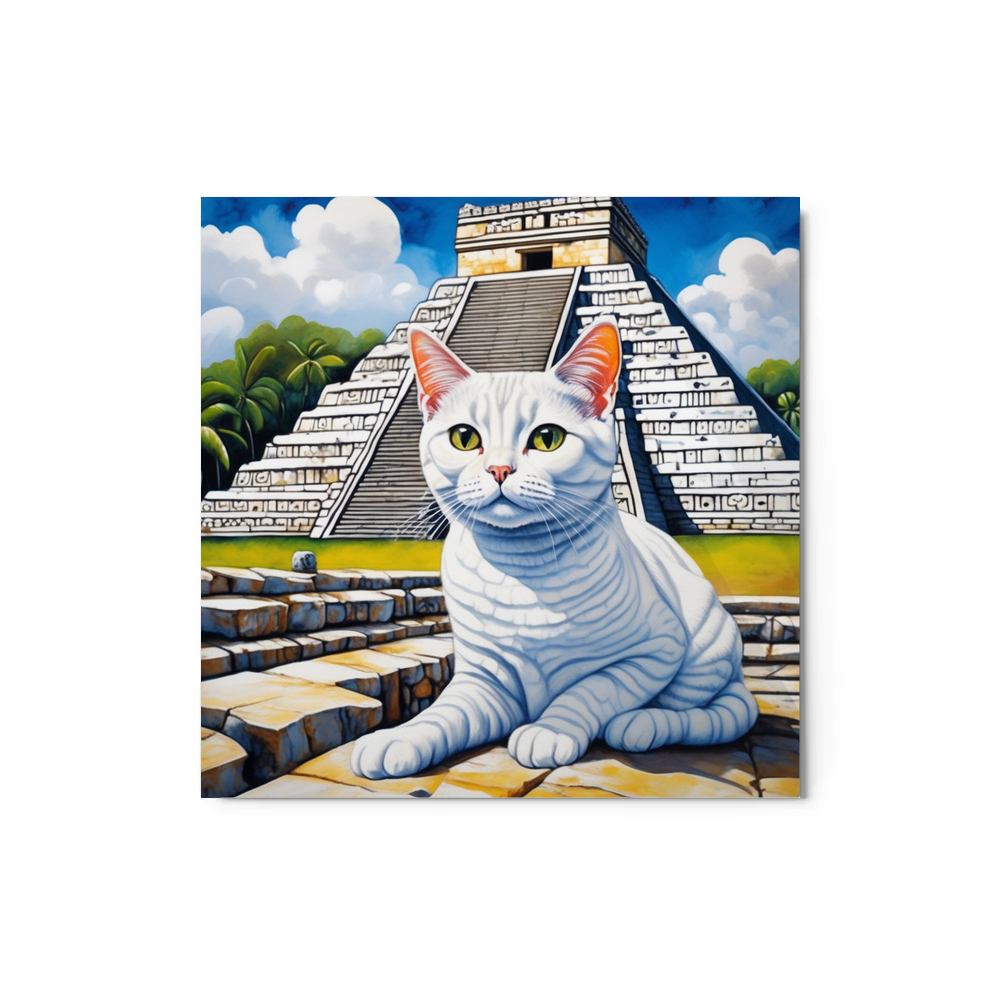 PugMug Custom White British Shorthair Cat Metal Print