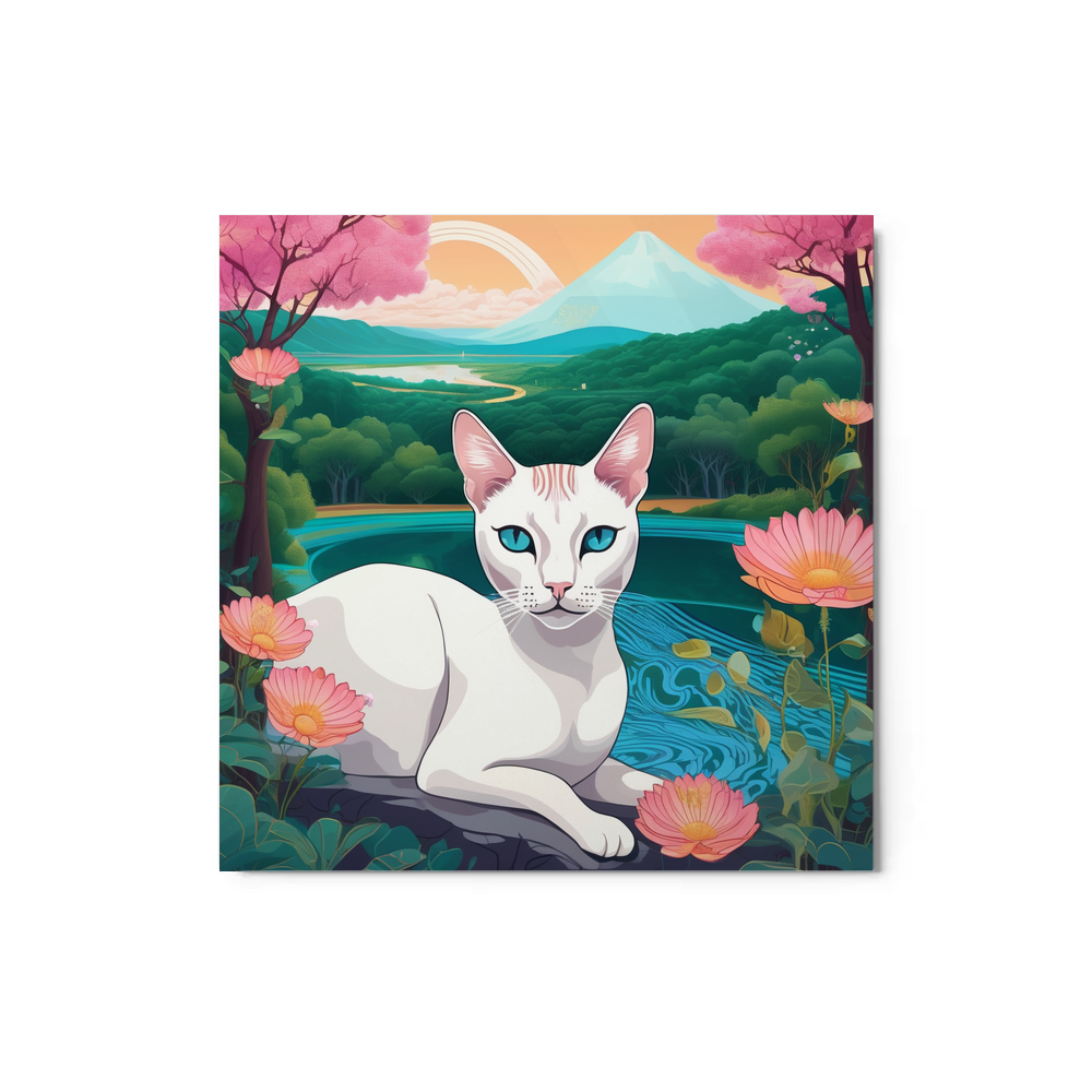 PugMug Custom White Abyssinian Cat Metal Print