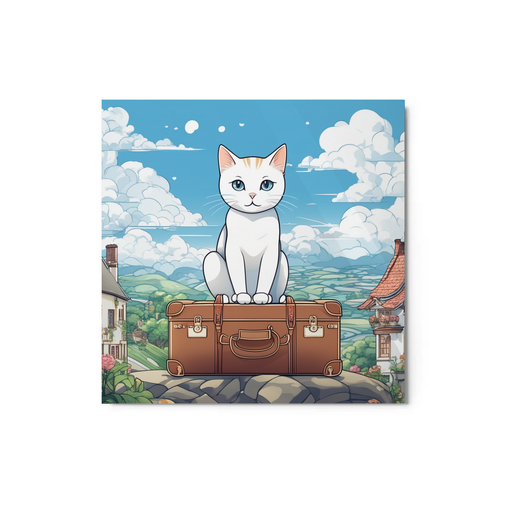 PugMug Custom White Companion Cat Metal Print