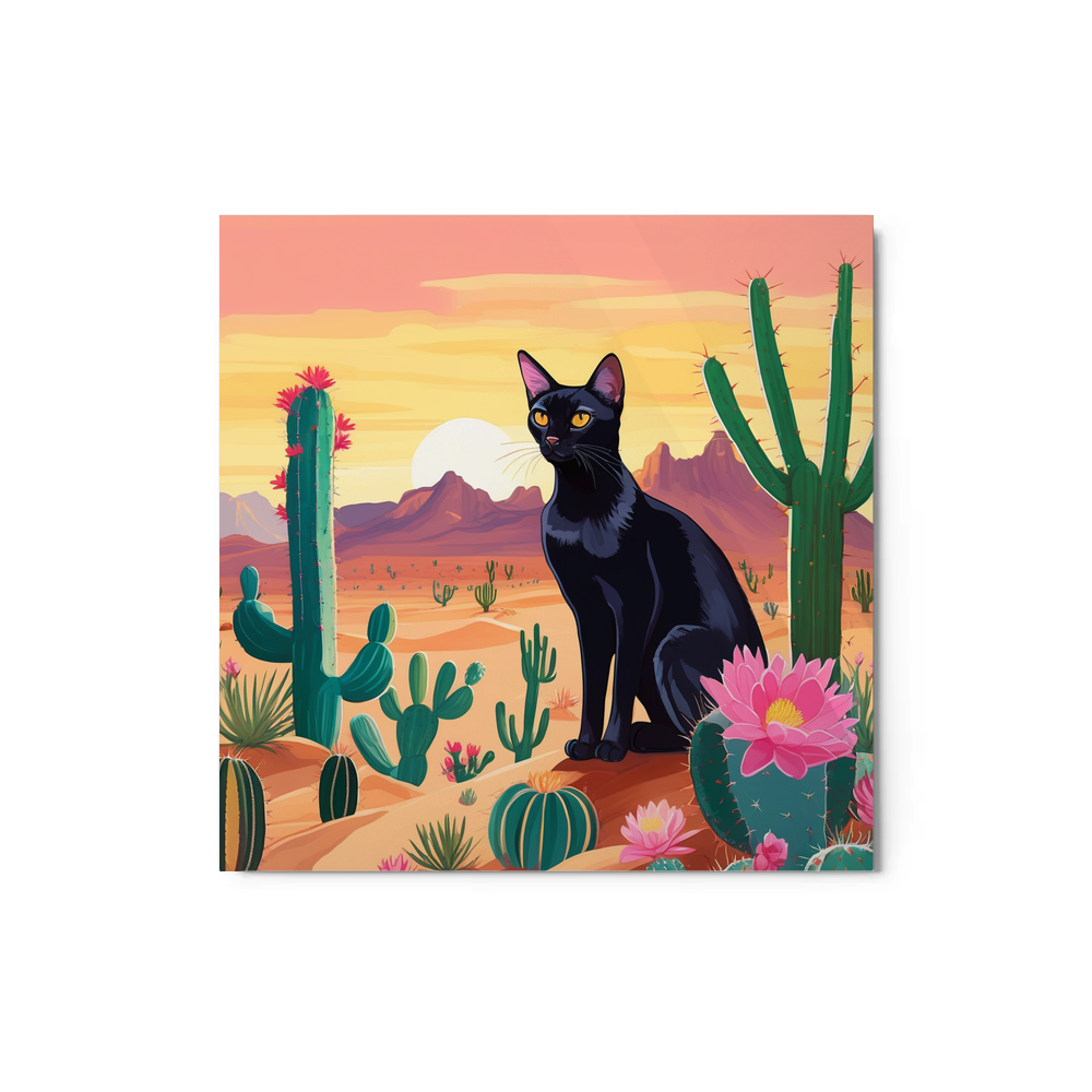 PugMug Custom Black Abyssinian Cat Metal Print