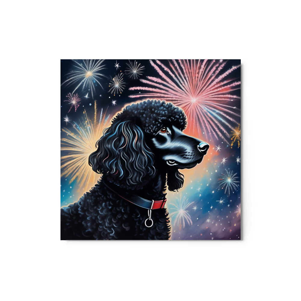 PugMug Custom Black Poodle Metal Print