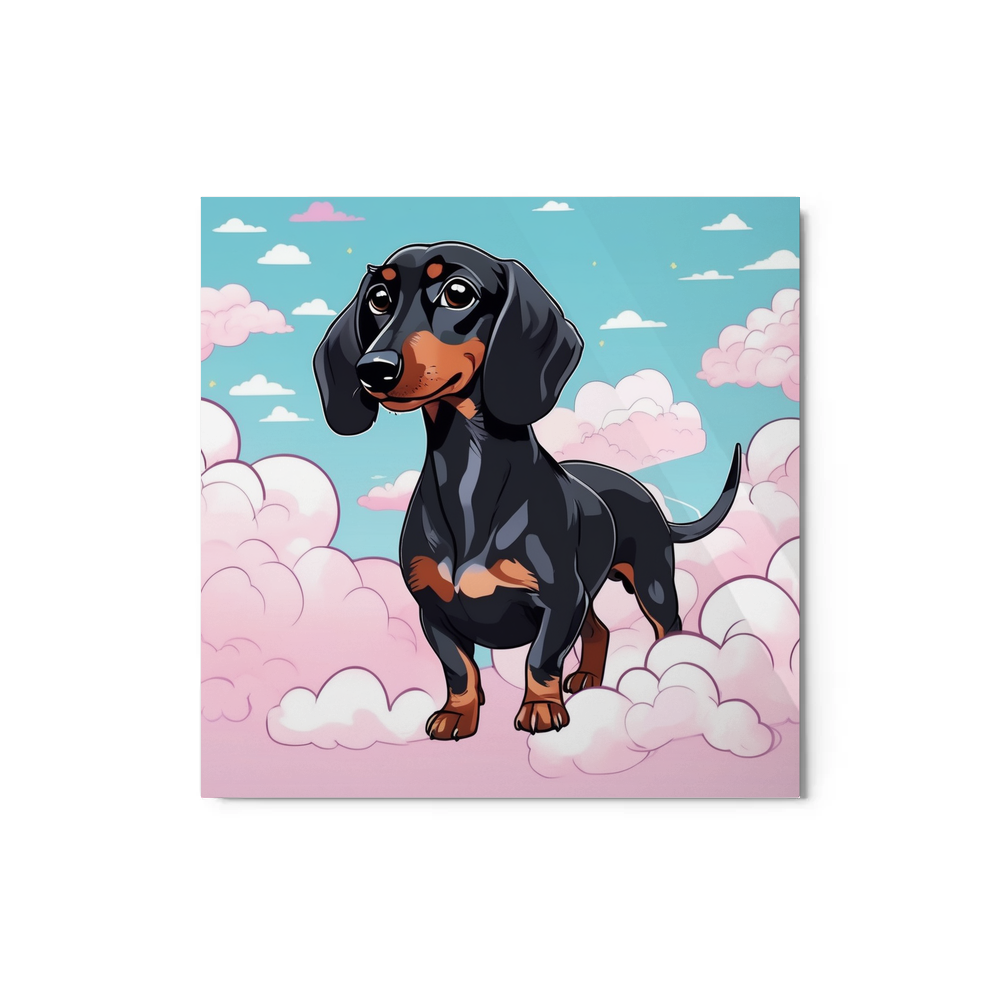 PugMug Custom Black Dachshund Metal Print