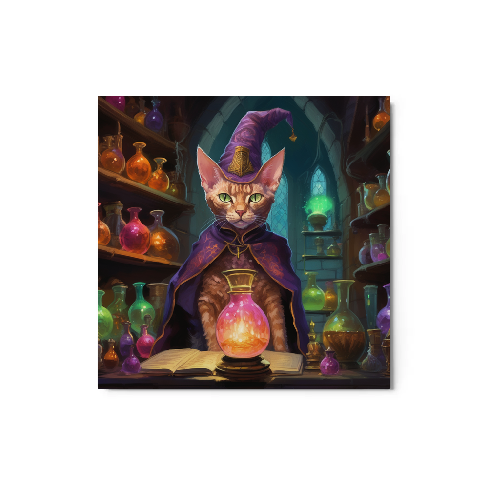 PugMug Custom Tabby Devon Rex Cat Metal Print