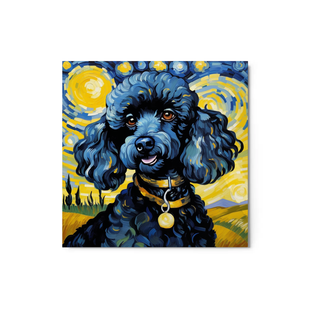 PugMug Custom Black Poodle Metal Print