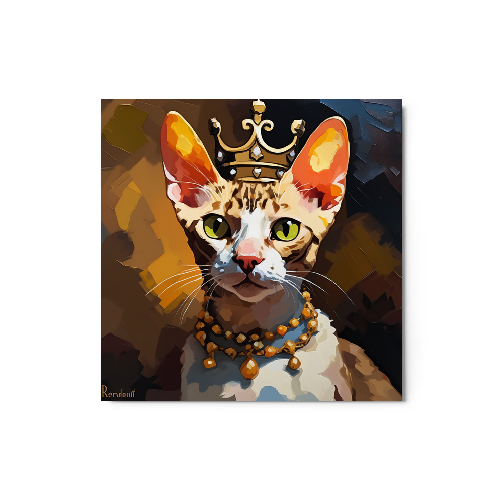 PugMug Custom Tabby Devon Rex Cat Metal Print