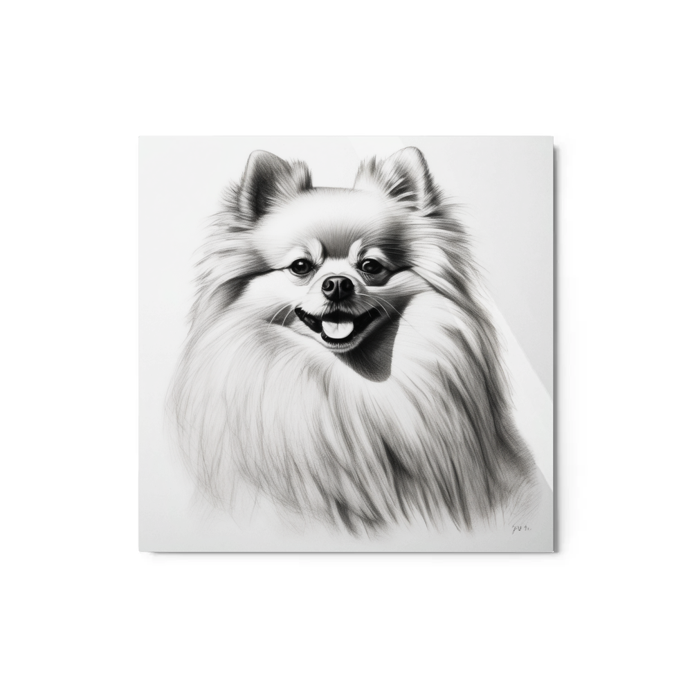 PugMug Custom White Pomeranian Metal Print