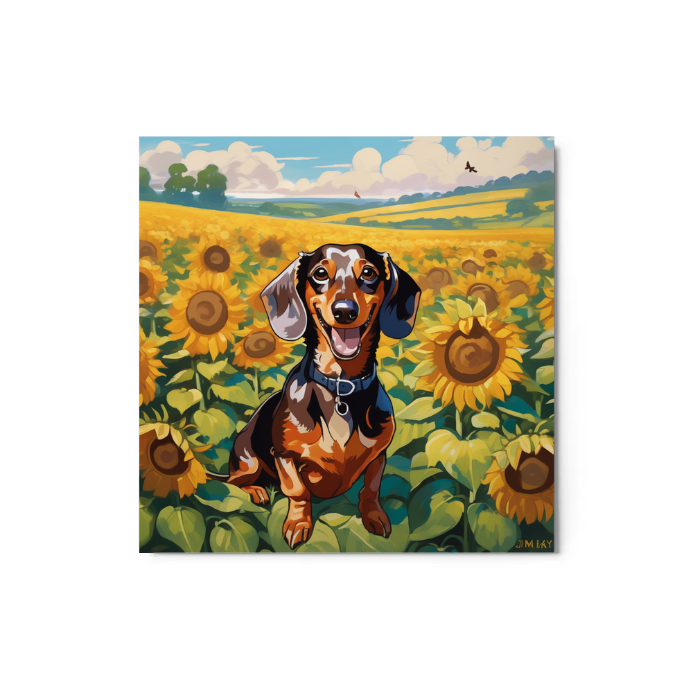 PugMug Custom Tan Dachshund Metal Print
