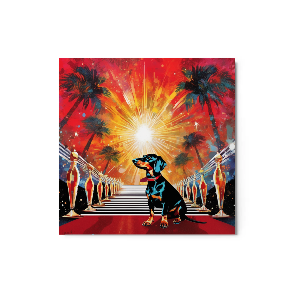 PugMug Custom Black Dachshund Metal Print