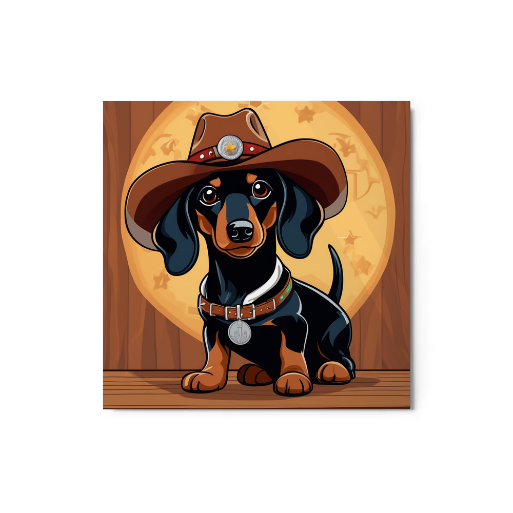 PugMug Custom Black Dachshund Metal Print