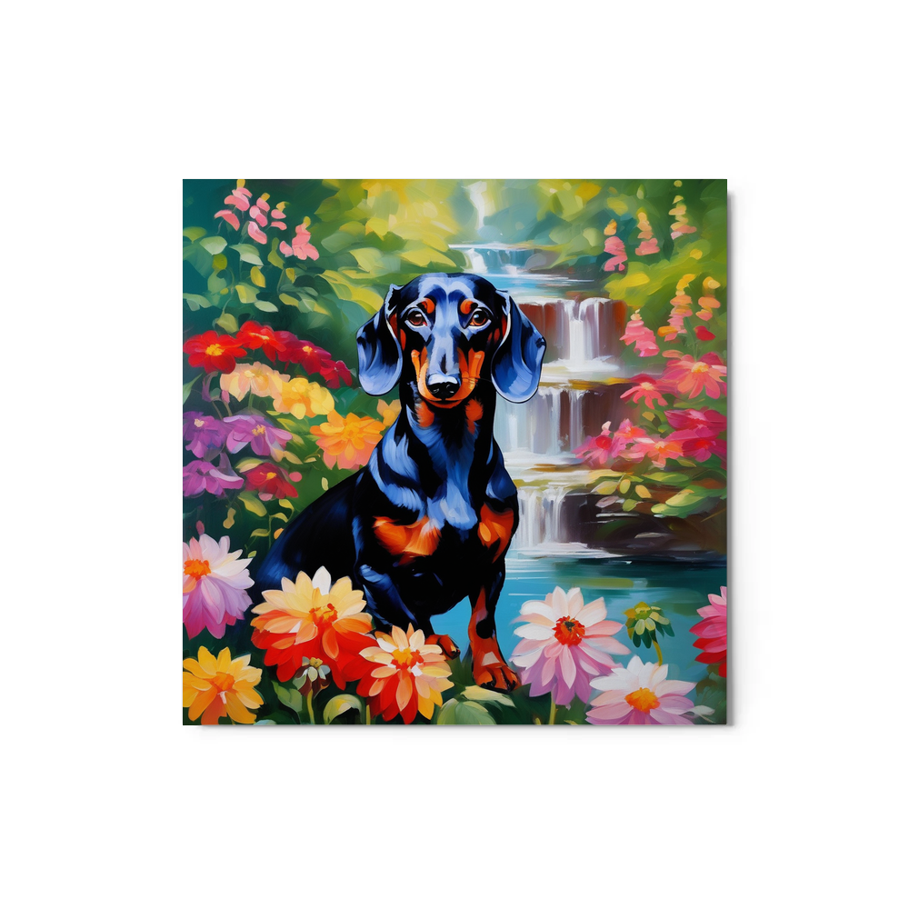 PugMug Custom Black Dachshund Metal Print