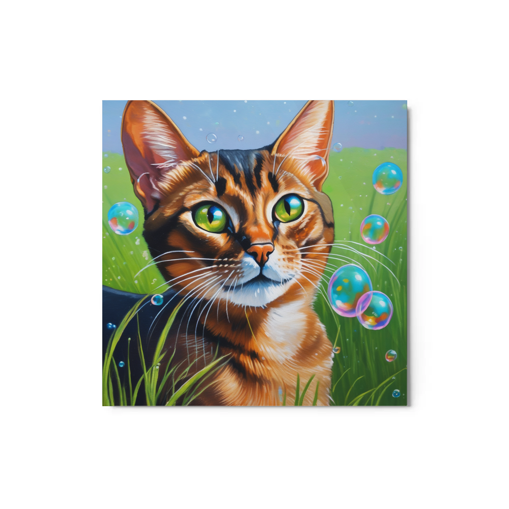 PugMug Custom Tabby Abyssinian Cat Metal Print