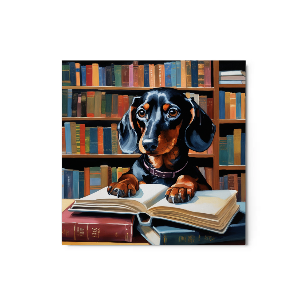 PugMug Custom Black Dachshund Metal Print