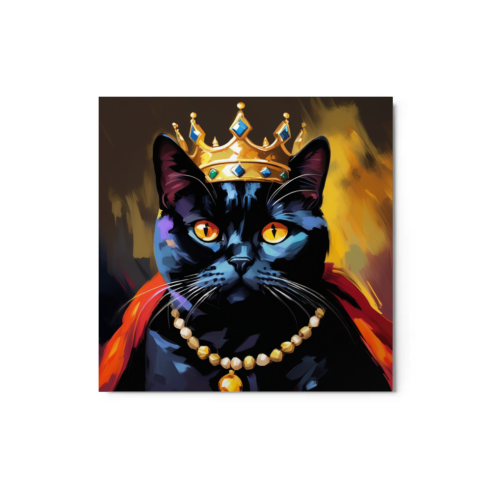 PugMug Custom Black British Shorthair Cat Metal Print