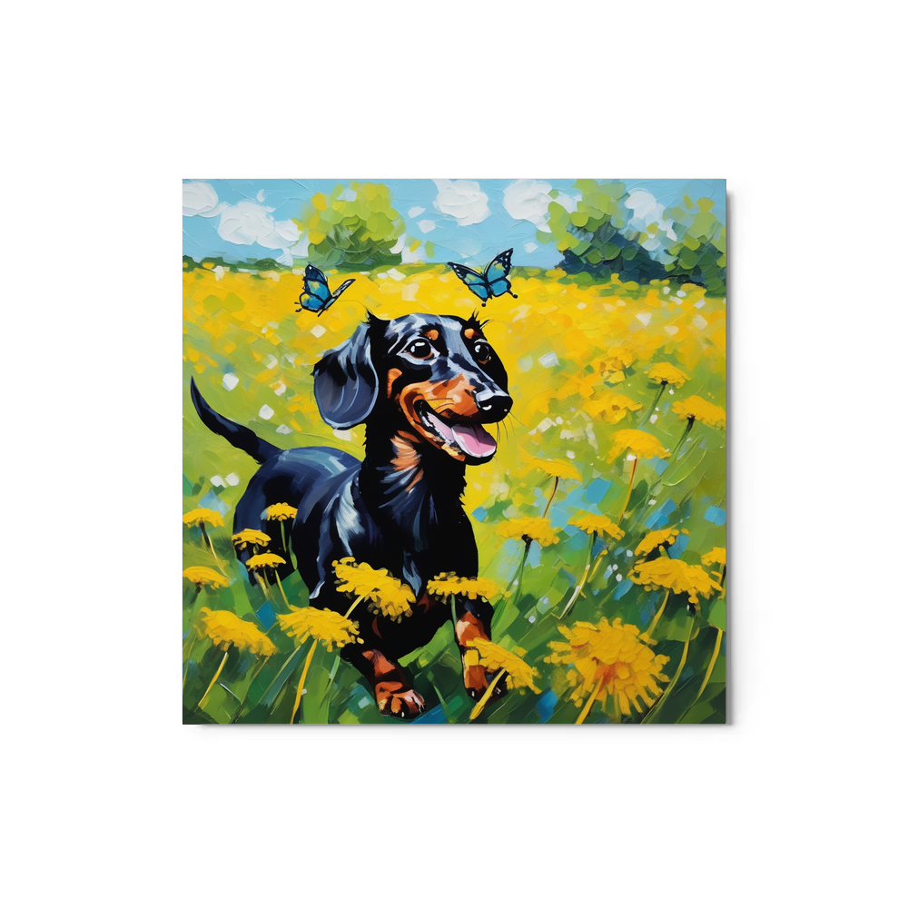 PugMug Custom Black Dachshund Metal Print