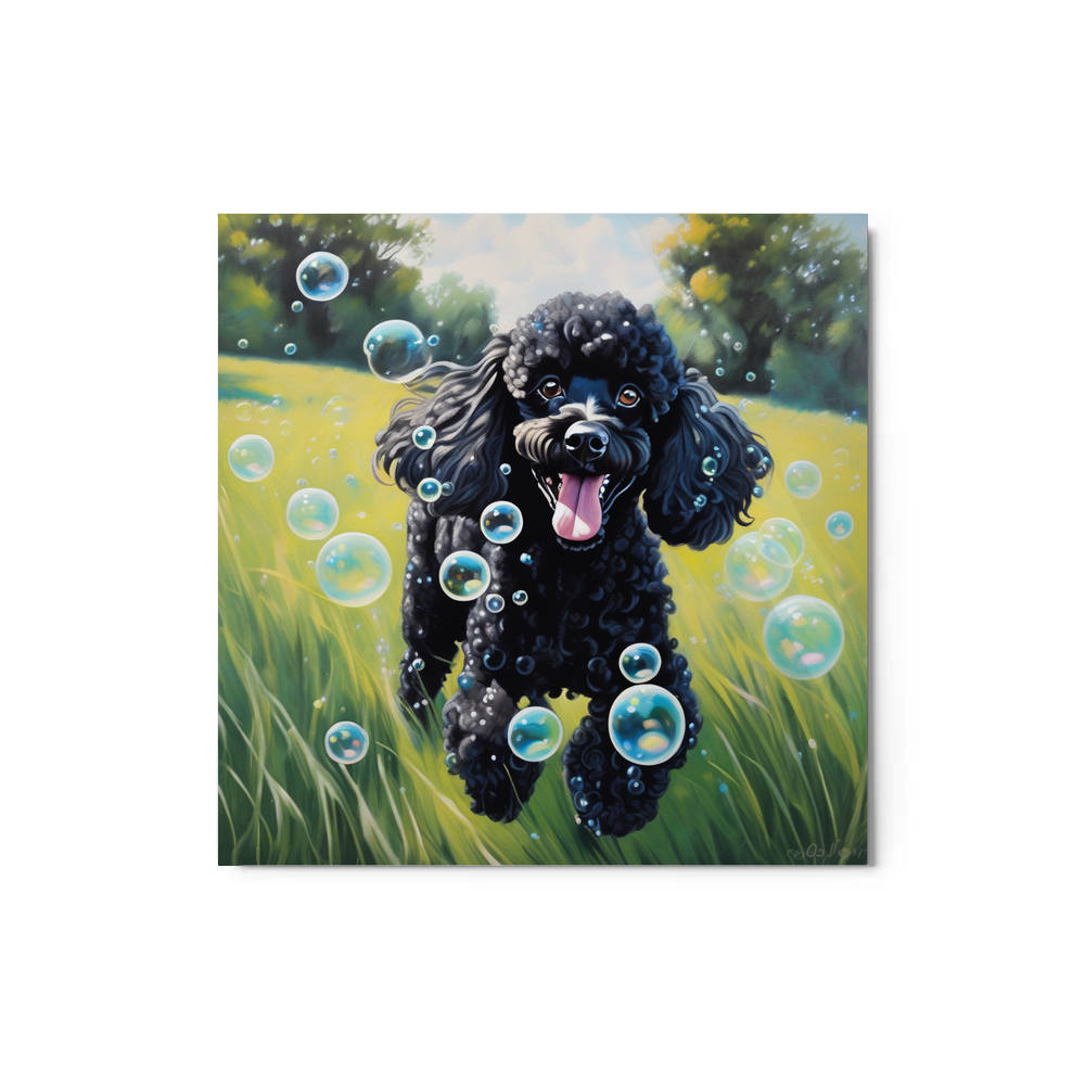 PugMug Custom Black Poodle Metal Print