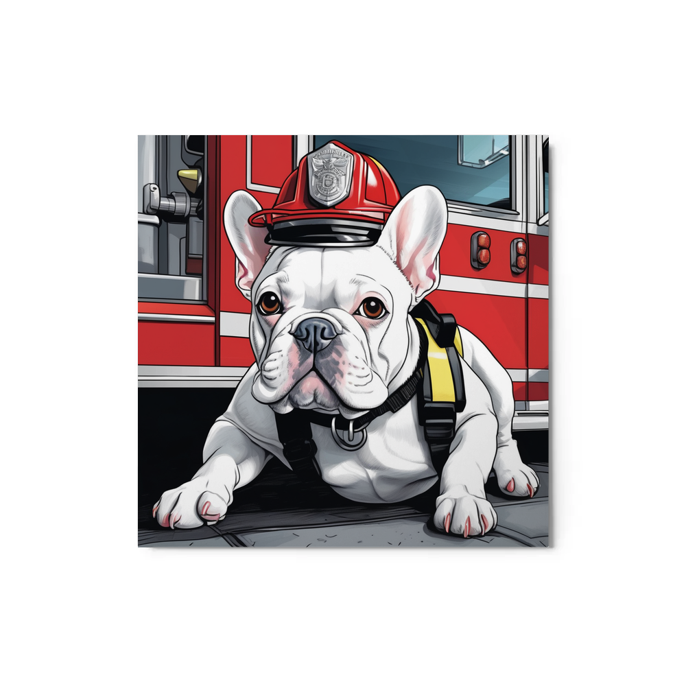 PugMug Custom White French Bulldog Metal Print