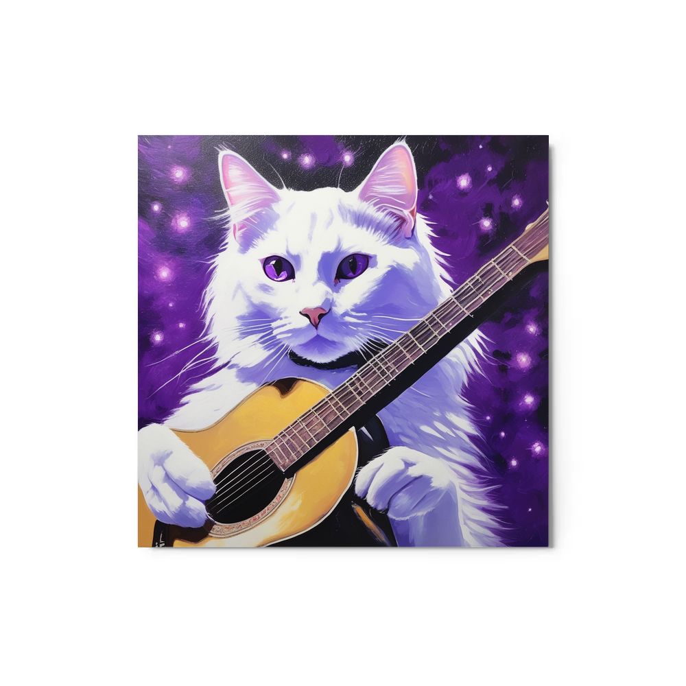 PugMug Custom White Companion Cat Metal Print