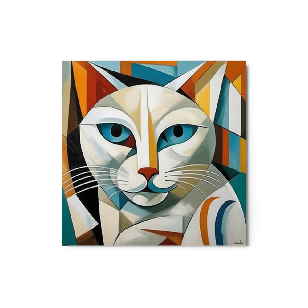 PugMug Custom White Companion Cat Metal Print