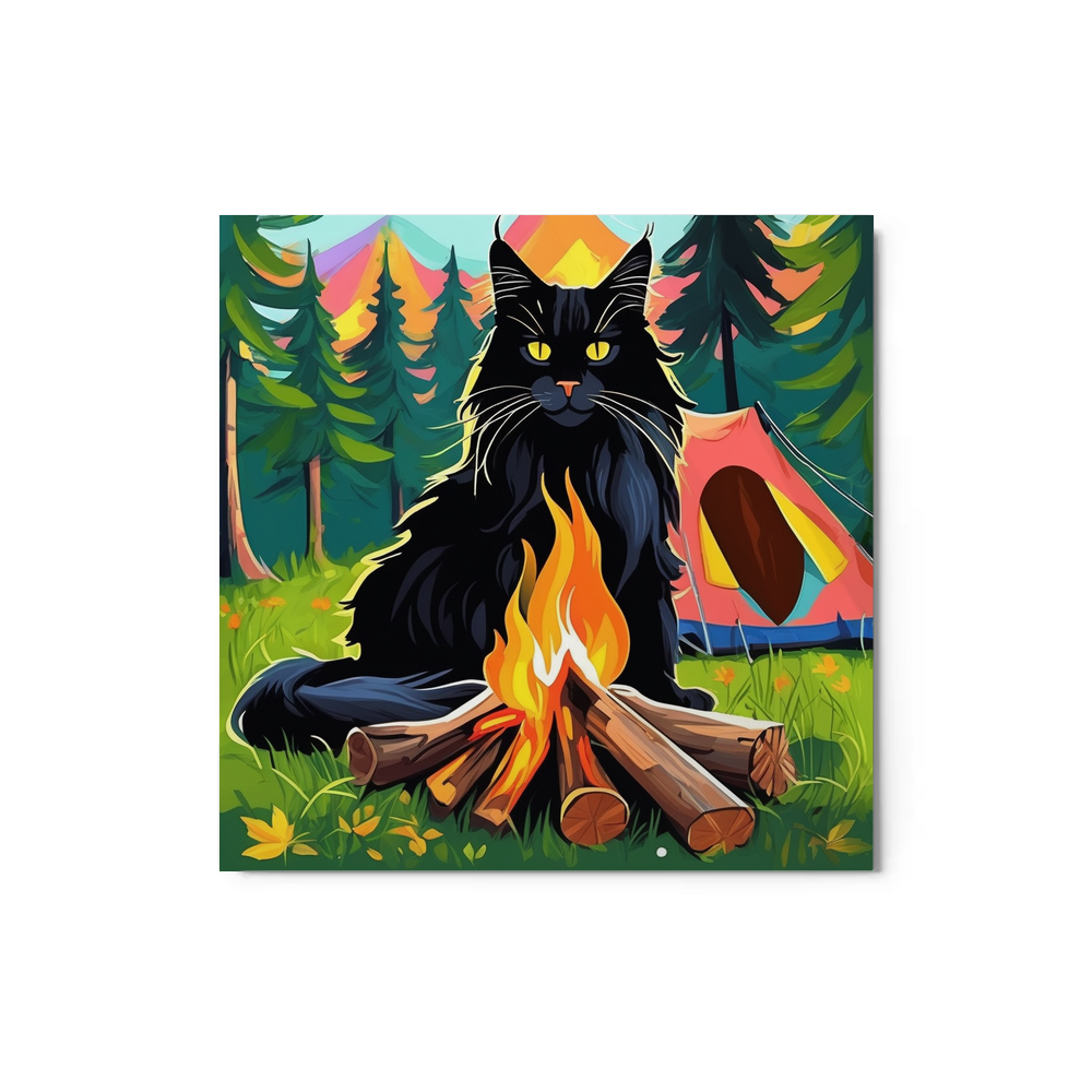 PugMug Custom Black Maine Coon Cat Metal Print